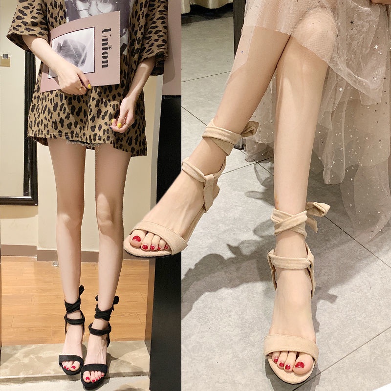5P Sợi dây đan cao nữ đan dây đan chéo thời trang - Giày nữ cao 5cm tiệc cưới cô dâu