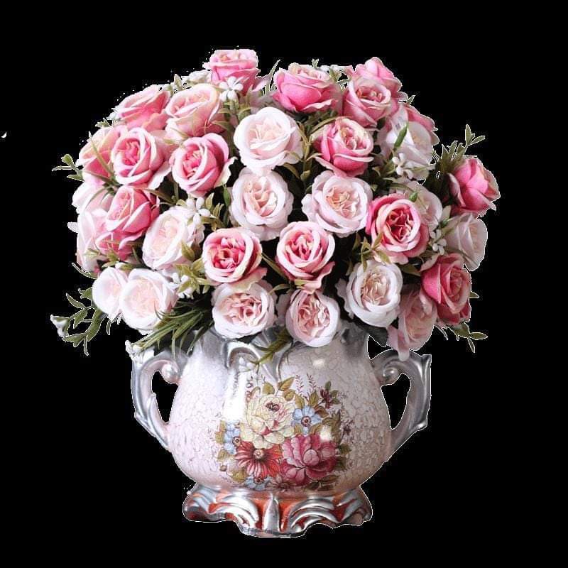 Lọ hoa gốm sứ cao cấp thiết kế đẹp và sang trọng (chưa gồm hoa)
