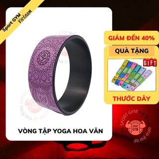 Vòng tập Yoga nhựa ABS 33cm họa tiết hoa văn hỗ trợ tập luyện giãn cơ GYM32