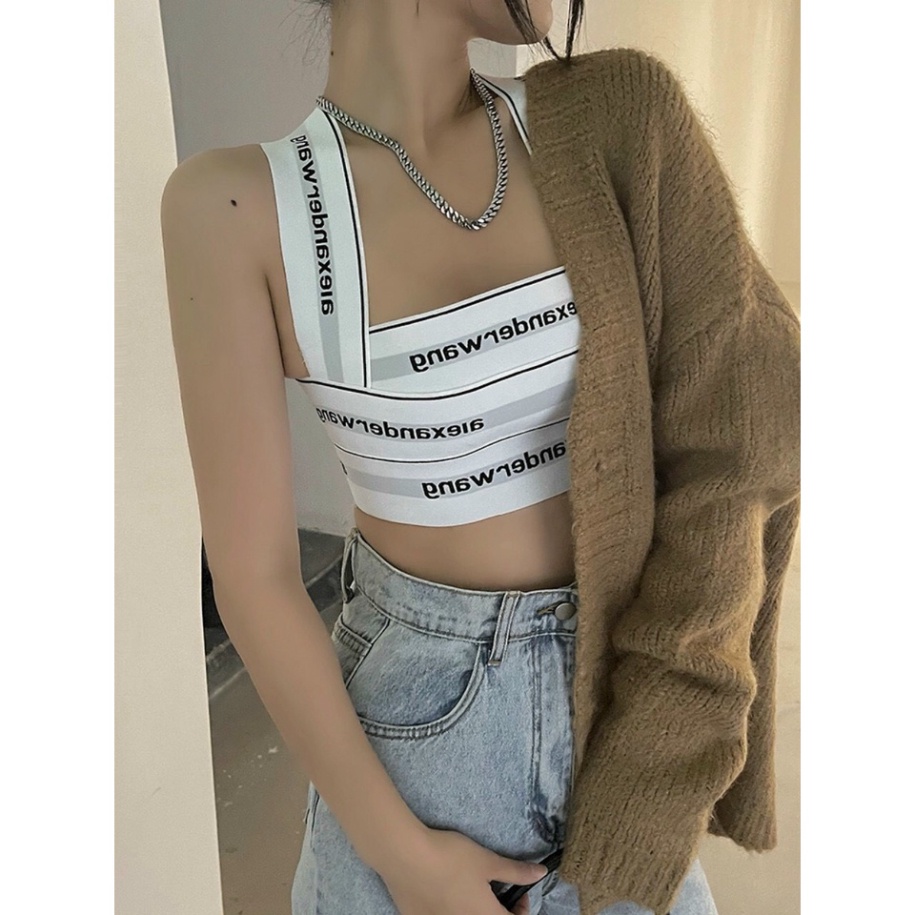 Áo Bra Chun Wang Nữ 2 dây ôm sát body phong cách cá tính nội y xanh hàng đẹp thấm hút mồ hôi