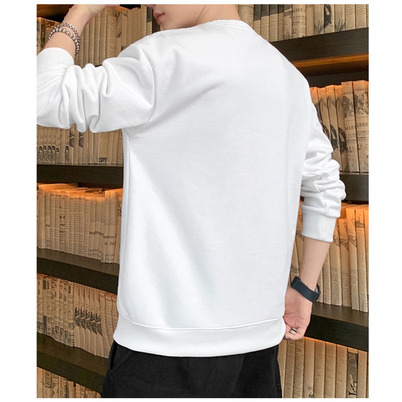 Áo nỉ dài tay cổ tròn in họa tiết thời trang cho nam size M-4XL