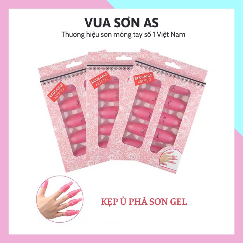 Kẹp ủ phá tháo gel móng tay bộ 10 kẹp nhựa bền chắc phụ kiện nail giá rẻ VUA SƠN AS