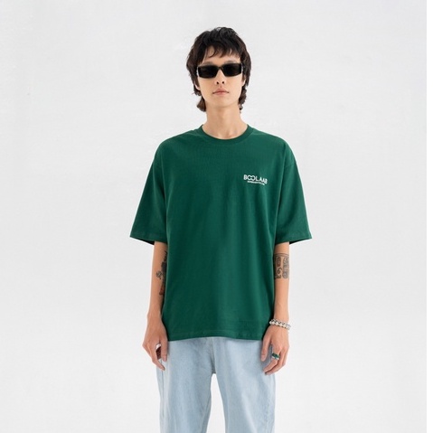 Áo Thun BOO Unisex Dáng Oversize Vải Cotton Cao Cấp In Logo BOOLAAB