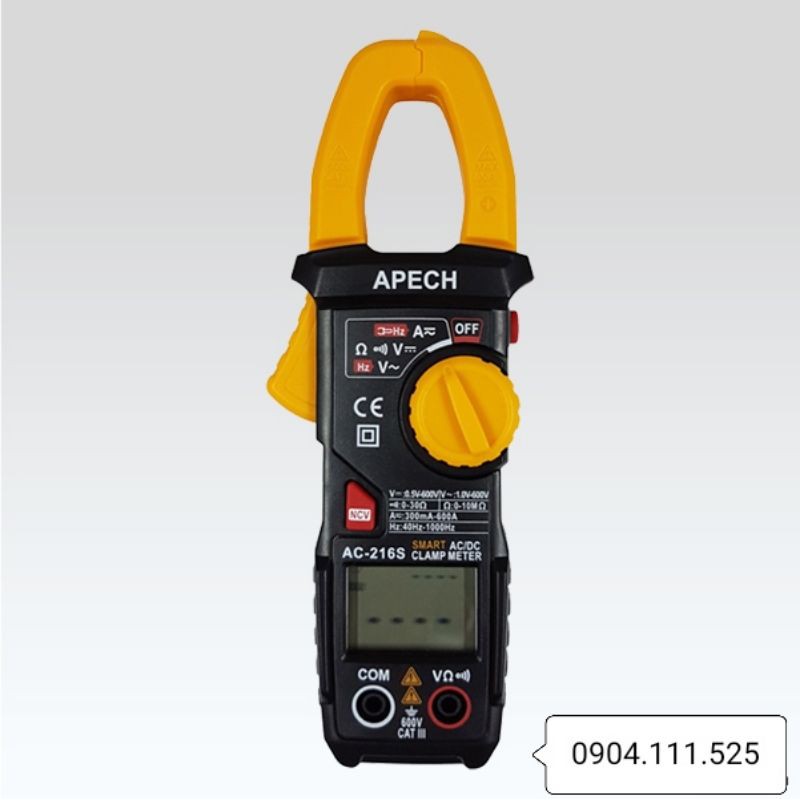 Ampe kìm đo dòng AC DC APECH AC-216S 600A thumbnail