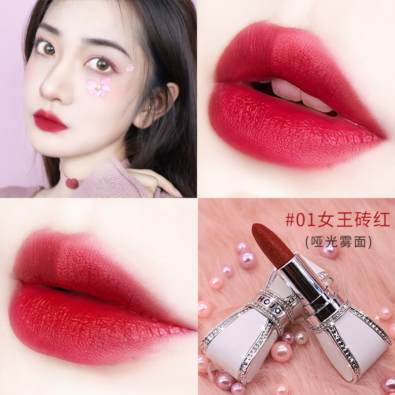 Son lì HOJO chống thấm nước chống dính dễ lên màu thiết kế vỏ đính đá sang trọng độc đáo | BigBuy360 - bigbuy360.vn
