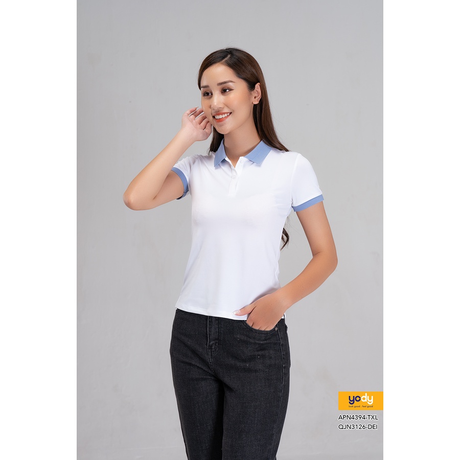 Áo Polo Nữ Yody phối cổ chất liệu cotton coolmax mềm mịn thoáng mát. Áo phông có cổ nữ cao cấp  APN4394 | BigBuy360 - bigbuy360.vn