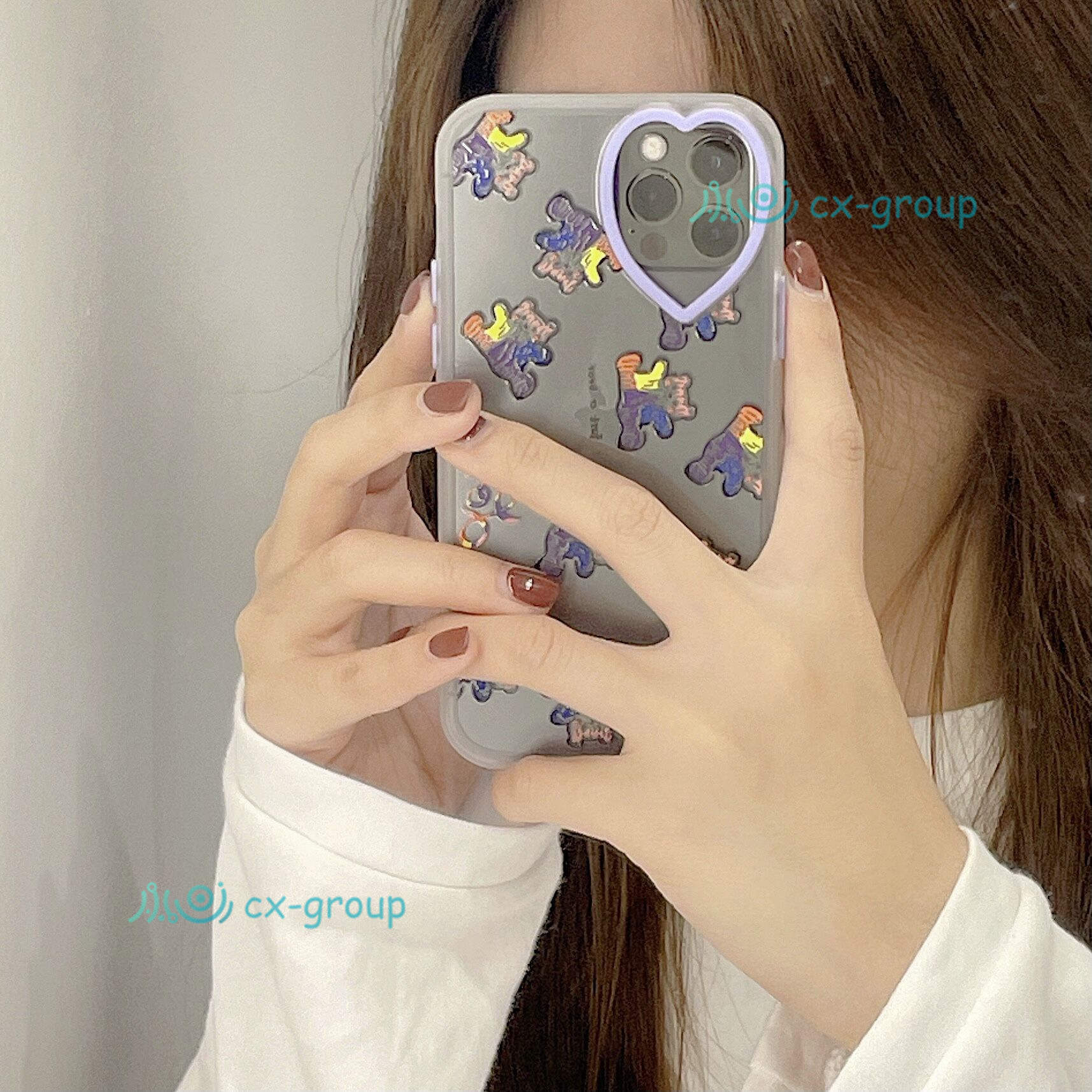 ốp iphone Cute Bear Heart-Shaped Lens Hole Case Apple iphone Case 7+ i7 8 plus soft casing iphone Casing 12 Pro max /12 mini premium soft case for iphone 11 Pro X XS MAX XR full silicone cover camera protector cover