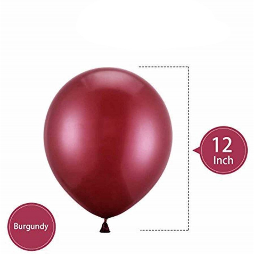 Bộ 100 bong bóng hũ màu đỏ rượu 12&quot;