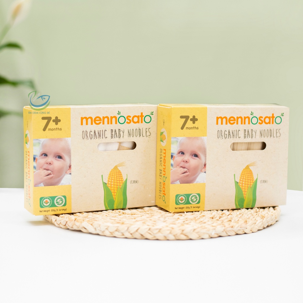 Mì somen rau củ hữu cơ cho bé Mennosato chính hãng, mì nui ăn dặm cho bé 7 tháng