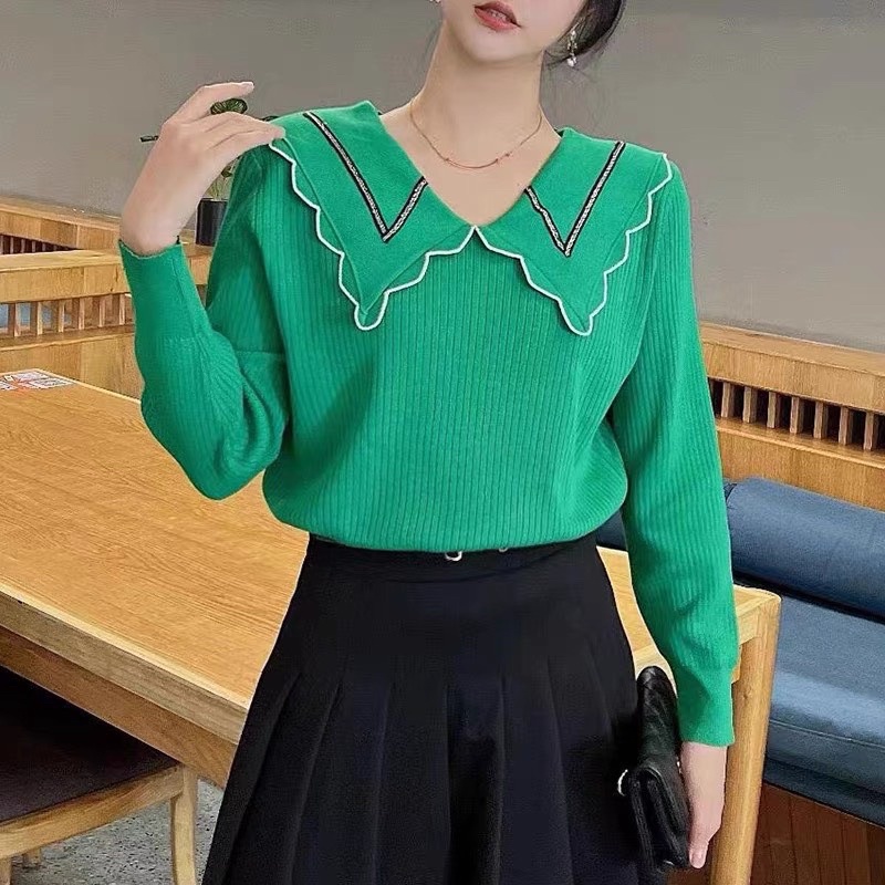 Áo len cổ sen bánh bèo siêu sịn sò Hàng sẵn tại shop bốn màu siêu đẹp