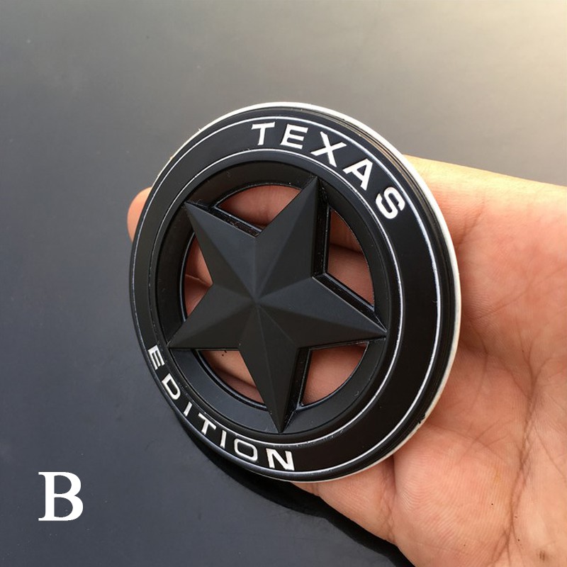 Nhãn dán trang trí bằng kim loại hình ngôi sao khắc chữ Texas Edition cho xe hơi Tundra Tacoma Ford