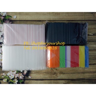 500g ỐNG HÚT TRÂN CHÂU Đen/Trong/Màu/Hồng