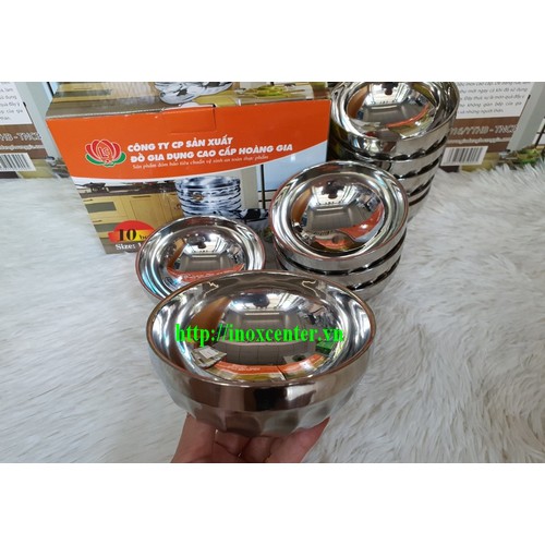Chén, tô xoắn inox cách nhiệt Hoàng Gia bộ 10 cái