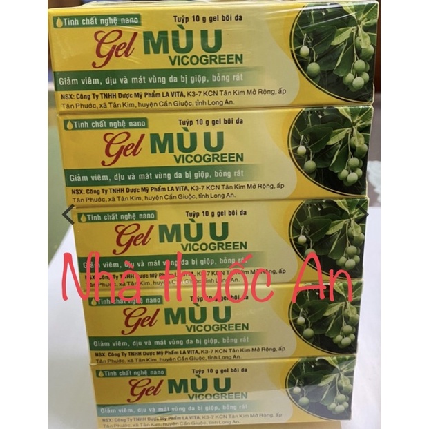 Gel mù u Vicogreen nghệ nano tube 10gr