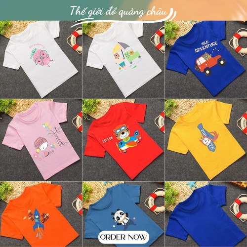 Áo phông trẻ em in hình vui nhộn - Chất cotton - Hàng Quảng Châu (A02)