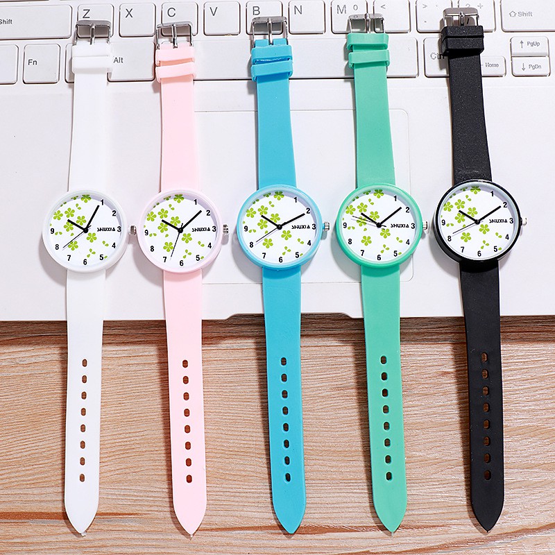 Đồng hồ nữ Shuxia dây silicon cao cấp mặt hoa xanh - MS38 | BigBuy360 - bigbuy360.vn