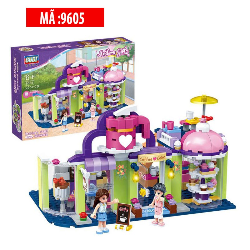 Đồ chơi xếp hình Mô hình lắp ráp Đồ chơi bé gái tiệm bán kem 2003 Blockbuilding