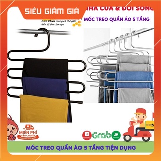 Móc Treo Quần Áo 5 Tầng Thông Minh, Chịu Lực Tốt, Giúp Tiết Kiệm Diện Tích