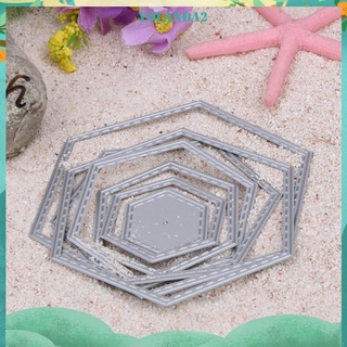 Khuôn Cắt Giấy Làm Từ Kim Loại Hình Lục Giác Trang Trí Scrapbook