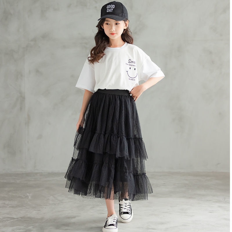 Set Áo Thun + Chân Váy Cotton Thời Trang Mùa Hè 2022 Cho Bé 3-5-8-10-12-13-15 Tuổi