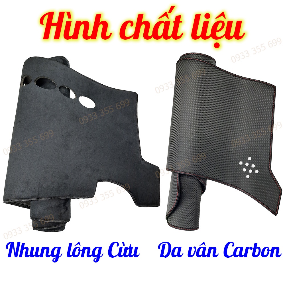 Thảm Taplo TOYOTA VELOZ CROSS bằng Nhung lông Cừu, Da vân Carbon, Da vân Gỗ 2022 2023 2024 2025
