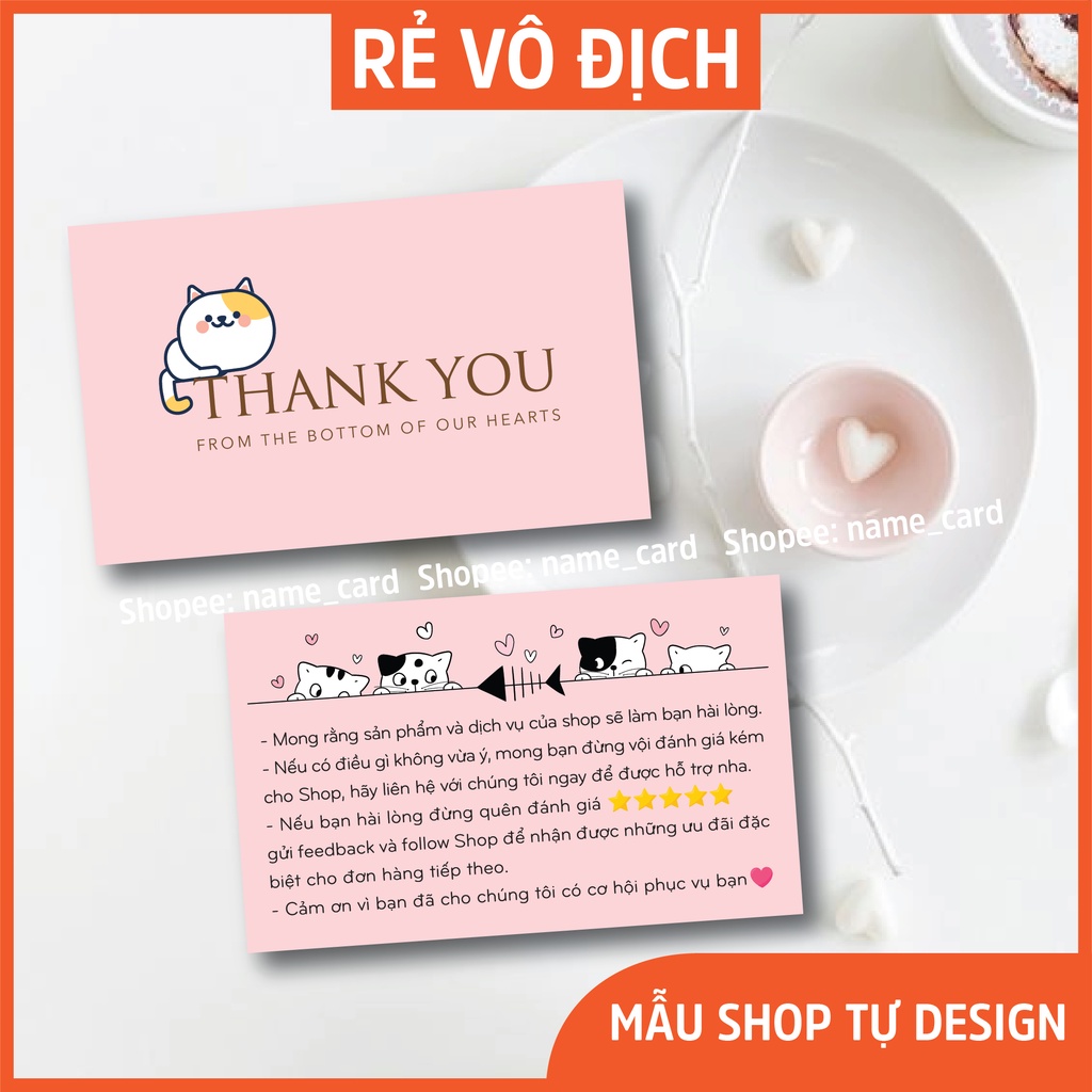 Card cảm ơn, thank you card, card cảm ơn khách hàng, hàng có sẵn