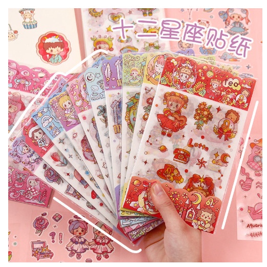 Bộ 4 Tấm sticker trang trí thiệp, đồ dùng cá nhân chủ đề hoạt hình cực dễ thương SR021