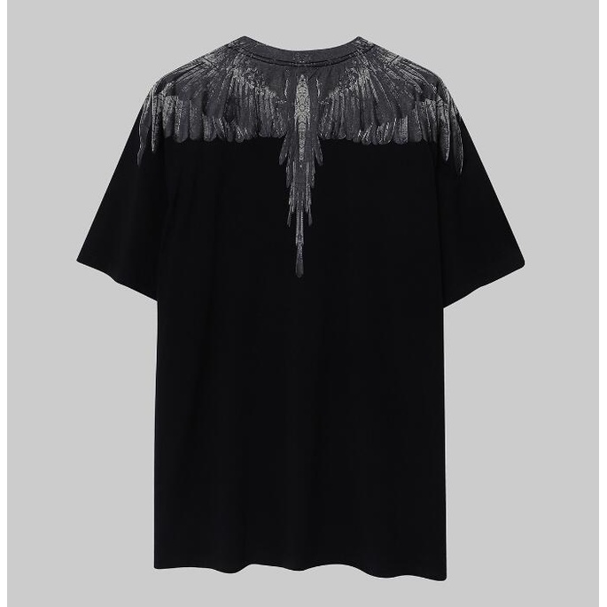 Áo Thun Đen Tay Ngắn In Hình Đôi Cánh Thời Trang Cho Nam