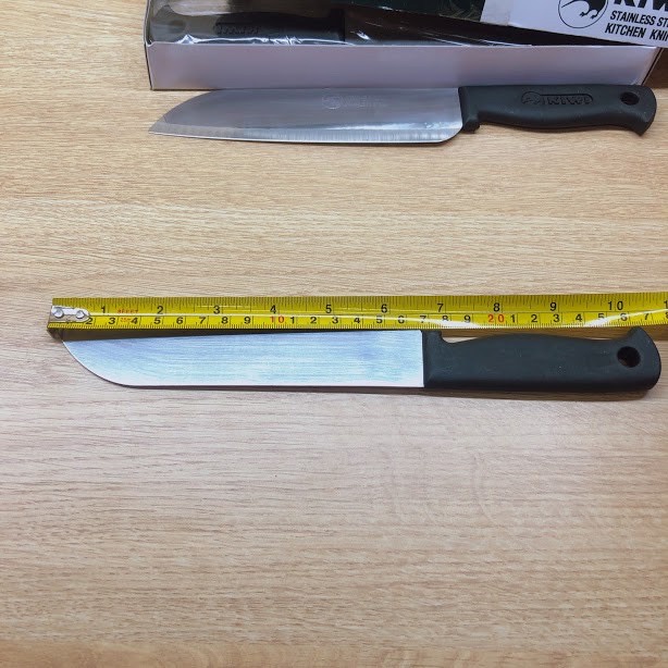 Dao Kinwi Stainless Steel Kitchen Knife Cán Nhựa Đen Dài 27cm - No.477