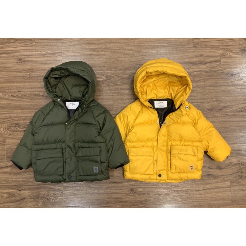 Áo khoác phao Zara xuất dư xanh than cho bé size 18-24m(12-14kg)