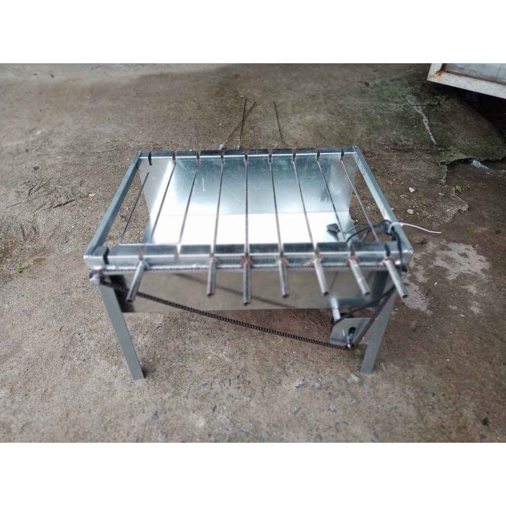 Máy nướng thịt, chả mini tự động 9 Xiên thẳng + 1 Xiên 3 Chạc MITUHOME