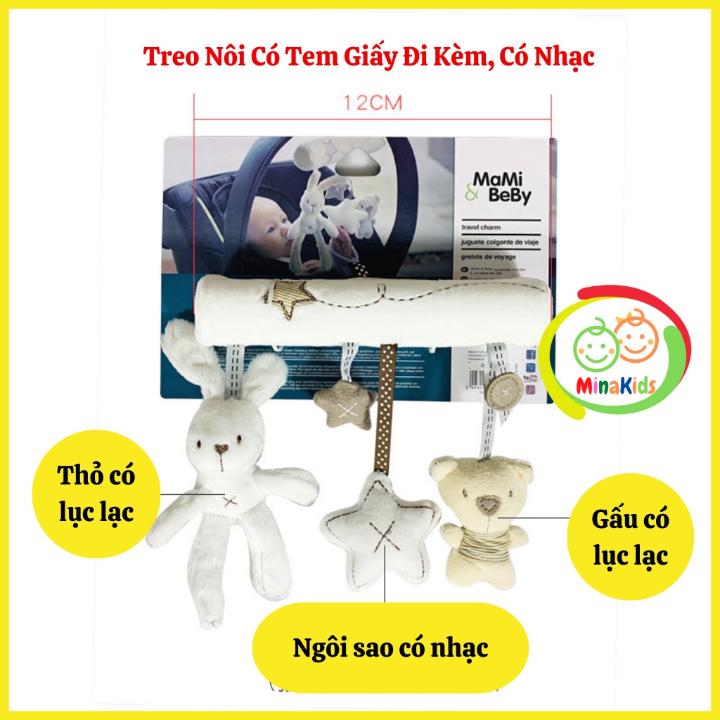 Thú Bông Treo Nôi Có Nhạc Kích Thích Thị Giác Cho Bé Mama&Papa TN40