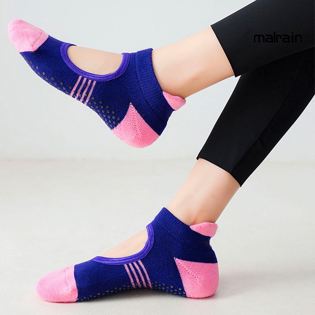 1 Đôi Tất Cotton Chống Trượt Thoáng Khí Dùng Tập Thể Thao Tiện Dụng