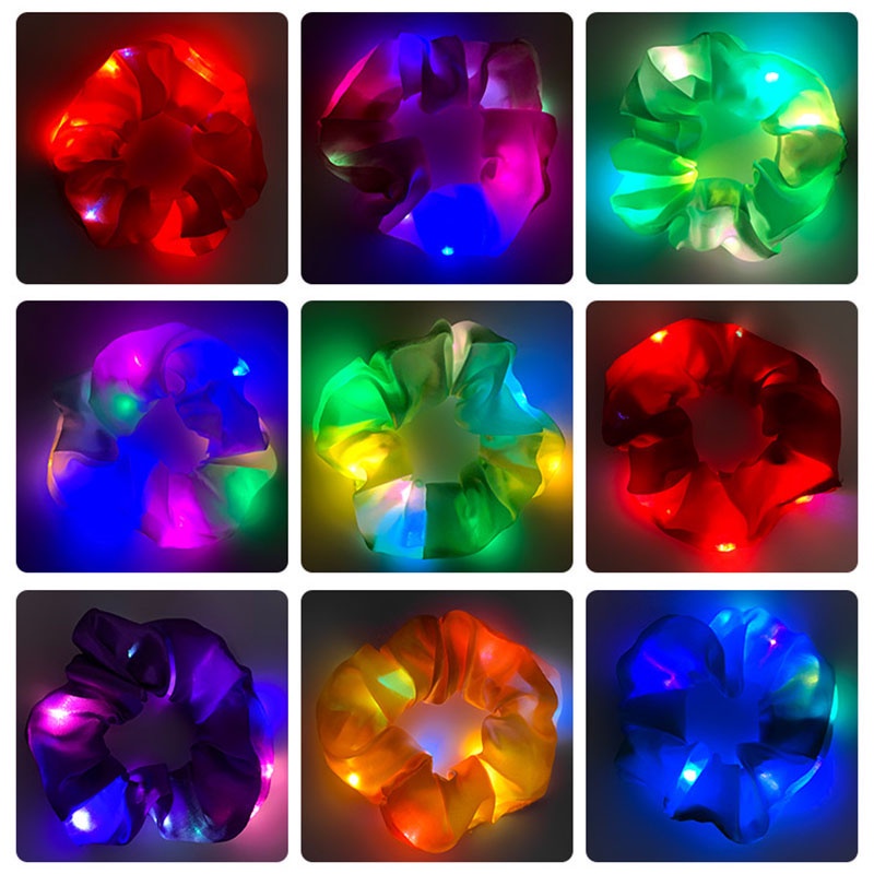 Thun cột tóc tích hợp đèn LED lấp lánh