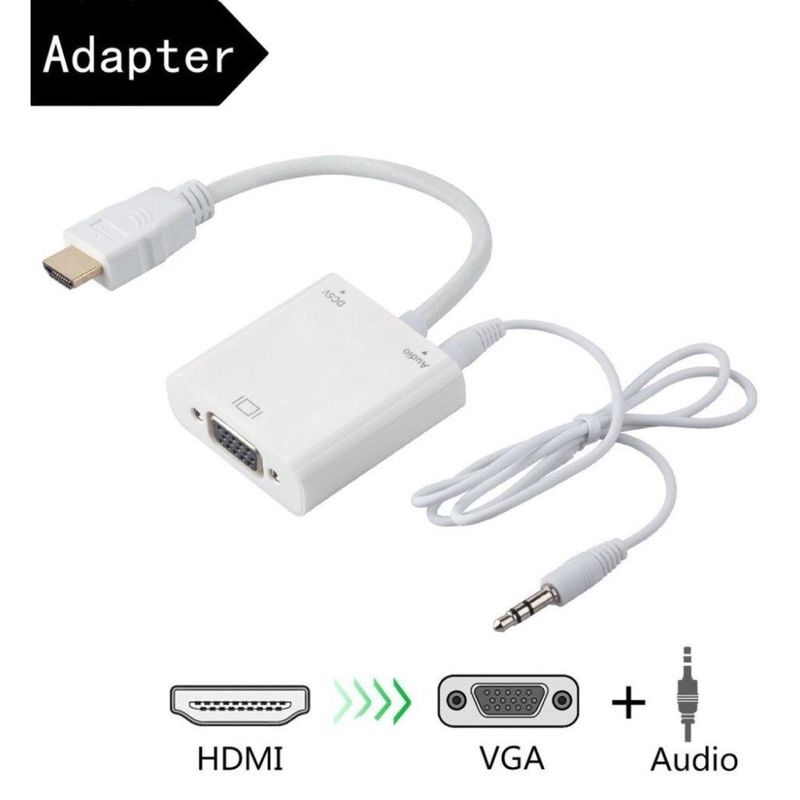Cáp chuyển đổi HDMI sang VGA kèm dây audio 3.5 - Bộ đầu chuyển cổng HDMI ra VGA giắc HDMI to VGA,dây máy chiếu