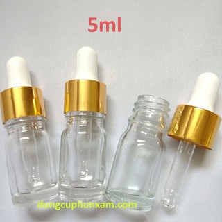 50 lọ chiết bóp 5ml thủy tinh trong suốt