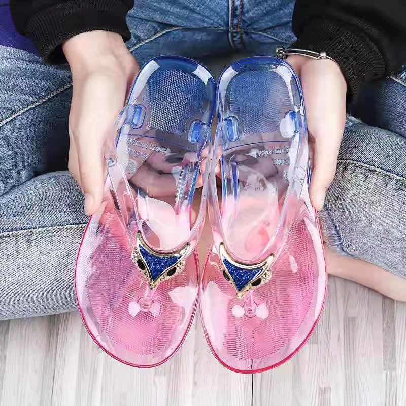 Transparent slippers women's slippers Korean fashion shoes flat shoes women's shoes slippers net red leisure