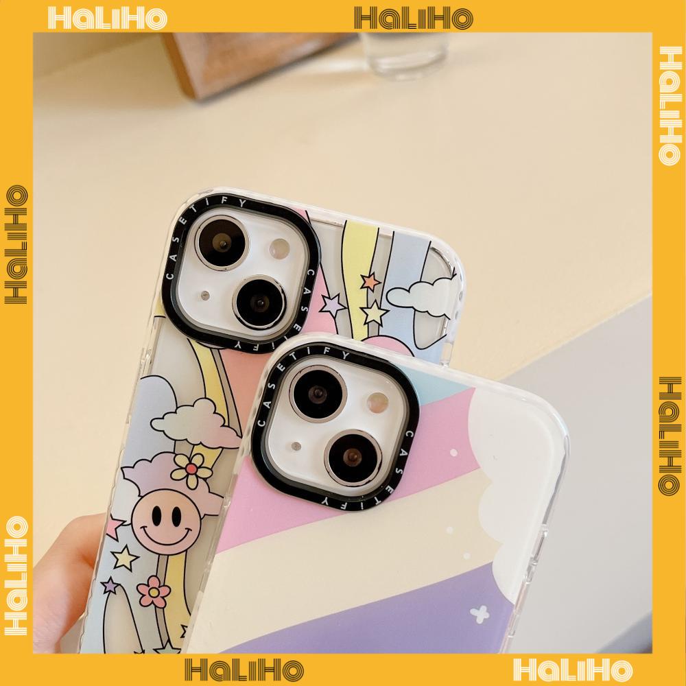 iPhone Case Silicone Soft Case Clear Case Thickened Shockproof Protection Camera Rainbow Smiley Compatible For iPhone 11 iPhone 13 Pro Max iPhone 12 Pro Max iPhone 7 Plus iPhone xr