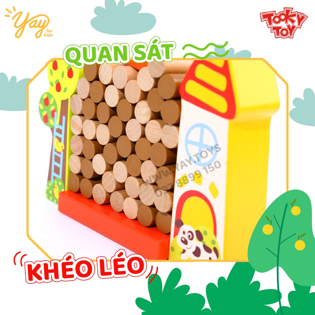 [CHÍNH HÃNG] Chọt Gà Nông Trại - Rút Gỗ Jenga Đời Mới TOOKY TOY 3+