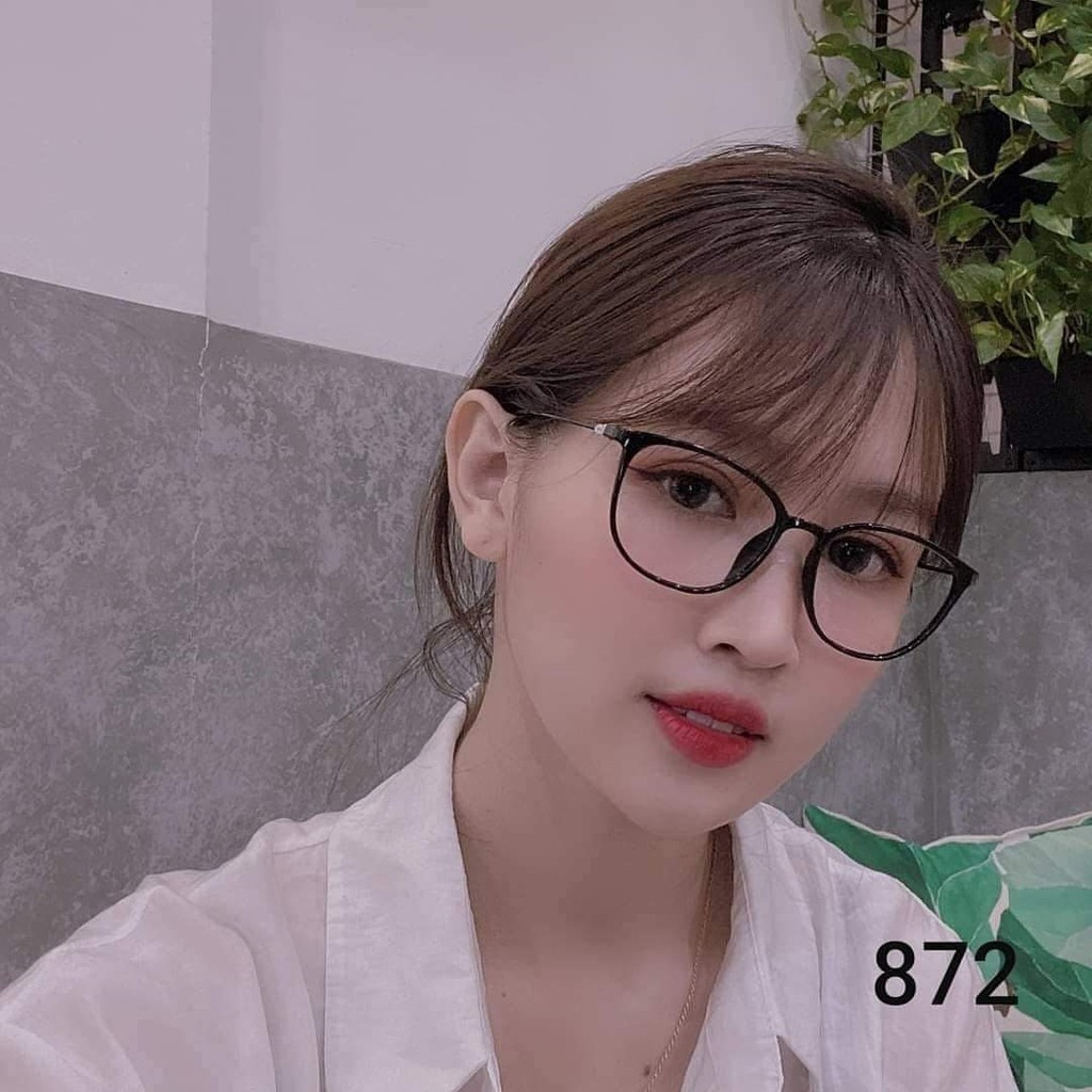 Gọng kính cận nam nữ dáng oval V872 chất liệu kim loại kêt hợp nhựa, nhận cắt cận viễn loạn Kính mắt ViVi