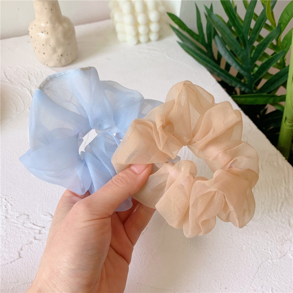 Cột tóc scrunchies voan đủ màu săc