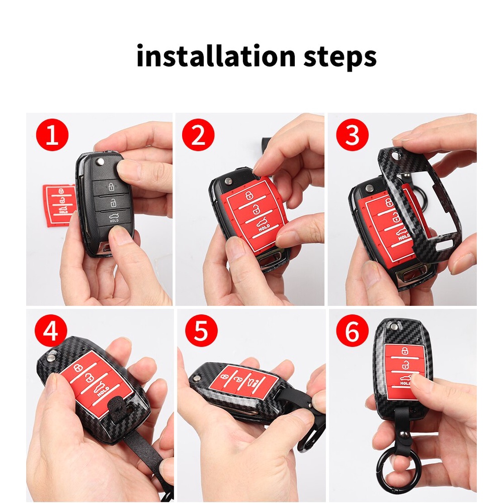 Vỏ bảo vệ chìa khóa xe hơi bằng carbon ABS cho Kia sedona grand carnival 2015 2016 2017 2018 2019 stonic forte niro