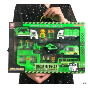 Đồ chơi ô tô mô hình chạy đà màu xanh - Xe mô hình đồ chơi cho bé, Hộp có quai xách thiết thực