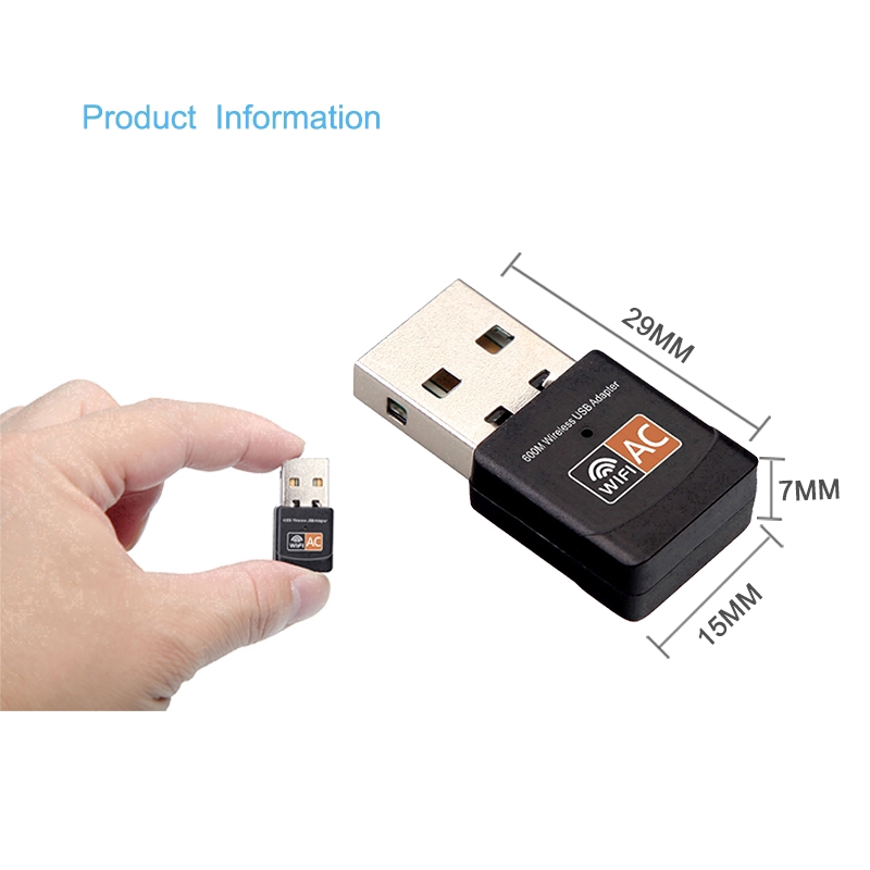 Đầu chuyển đổi mạng Wifi USB không dây băng tần kép 600mbps 2.4/5ghz