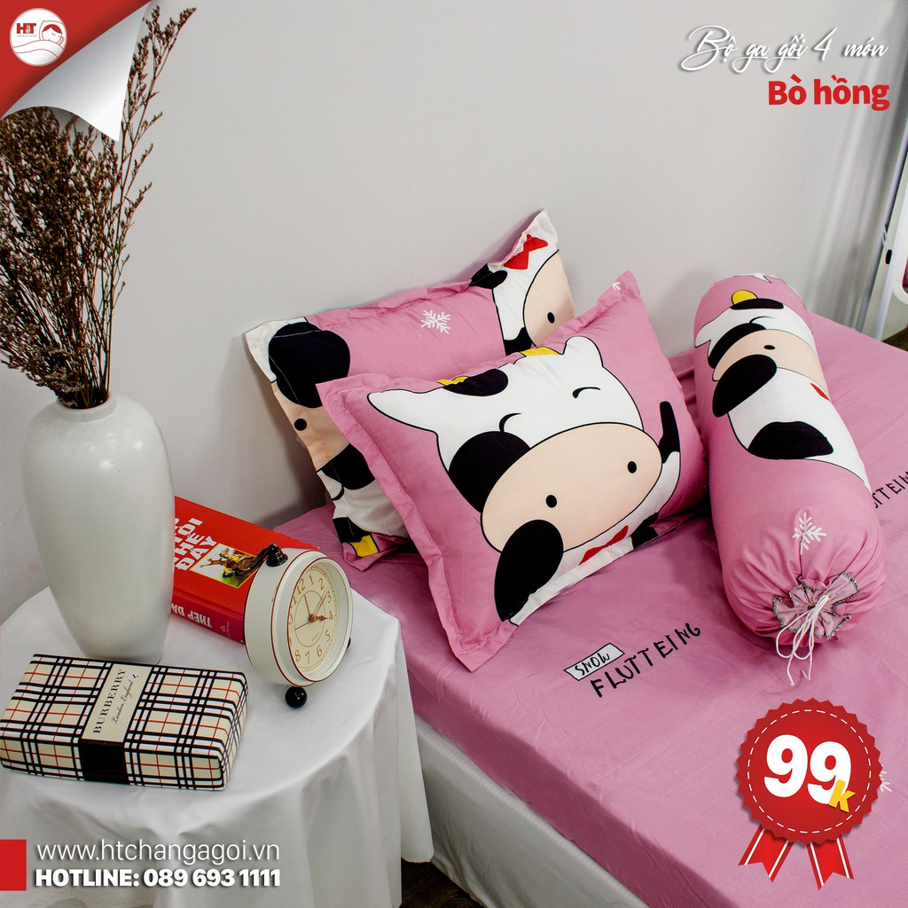 Bộ Ga Gối 4 Món  Họa Tiết Hoạt Hình Dễ Thương Cho Bé kích thước khác nhắn tin cho shop H&T CHĂN GA GỐI