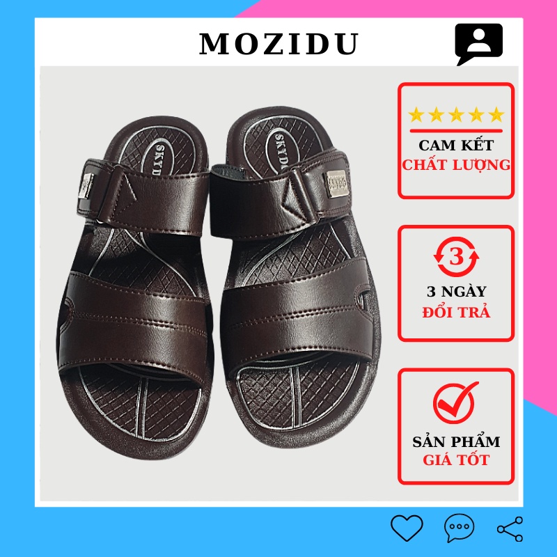 Dép nam quai ngang đẹp đúc nguyên khối dép nam trung niên MOZIDU SK04