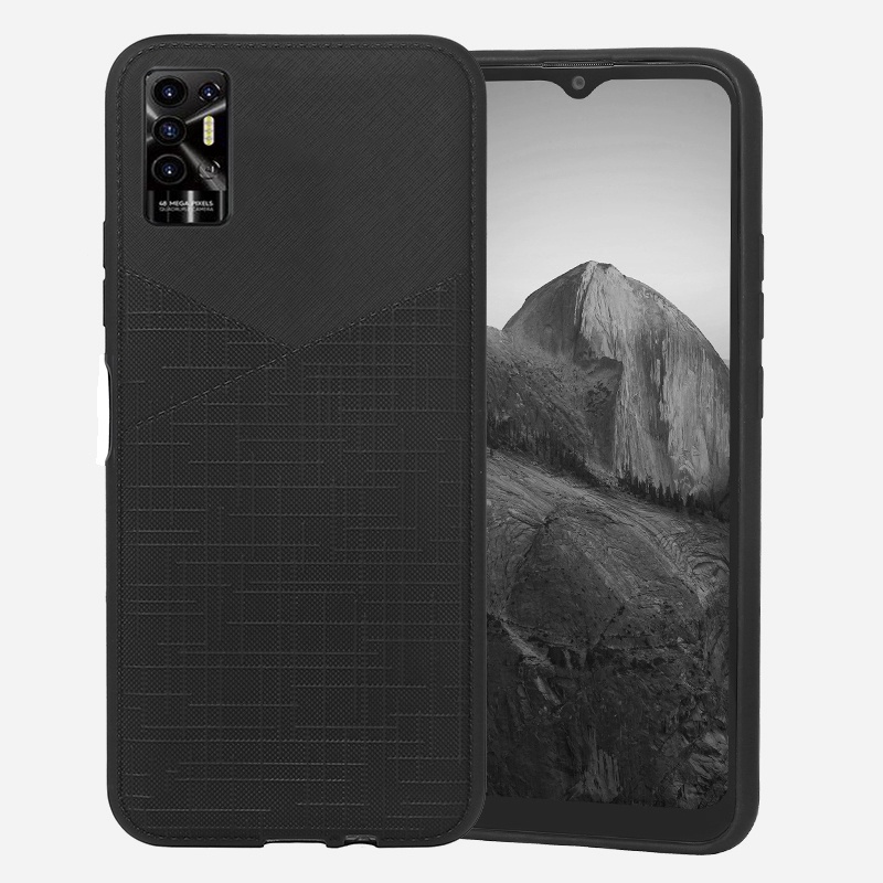 Ốp Điện Thoại Silicon Mềm Màu Đen Dập Nổi Họa Tiết Kẻ Sọc Và Sóng Biển Dành Cho Tecno Pova 2 LE7