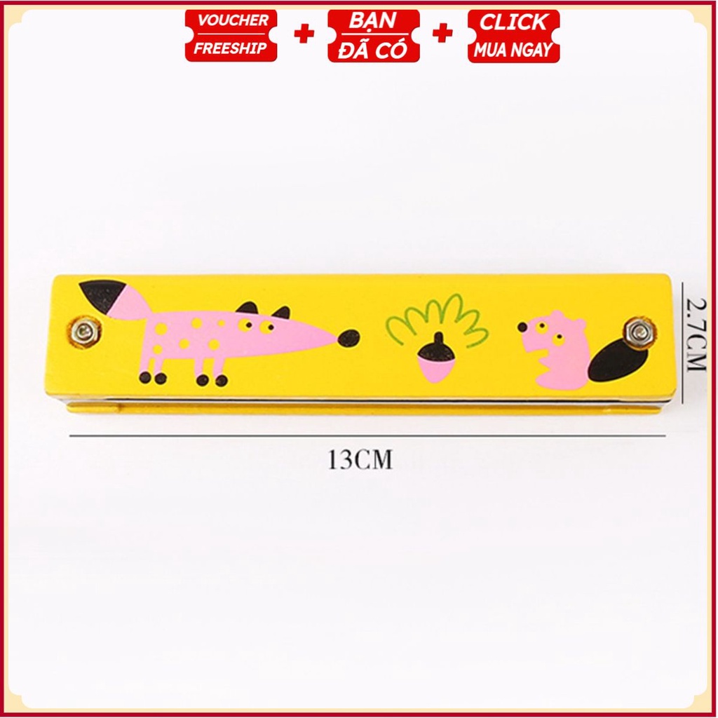 Kèn Harmonica HOẠT HÌNH H16 CHO BÉ - 32 Lỗ - Hoa Văn Thú Vị - Giúp Bé Cảm Thụ Âm Nhạc