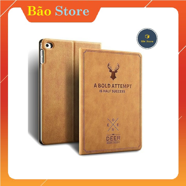 Bao Da Dập Logo Đầu Hươu Cao Cấp Cho Ipad