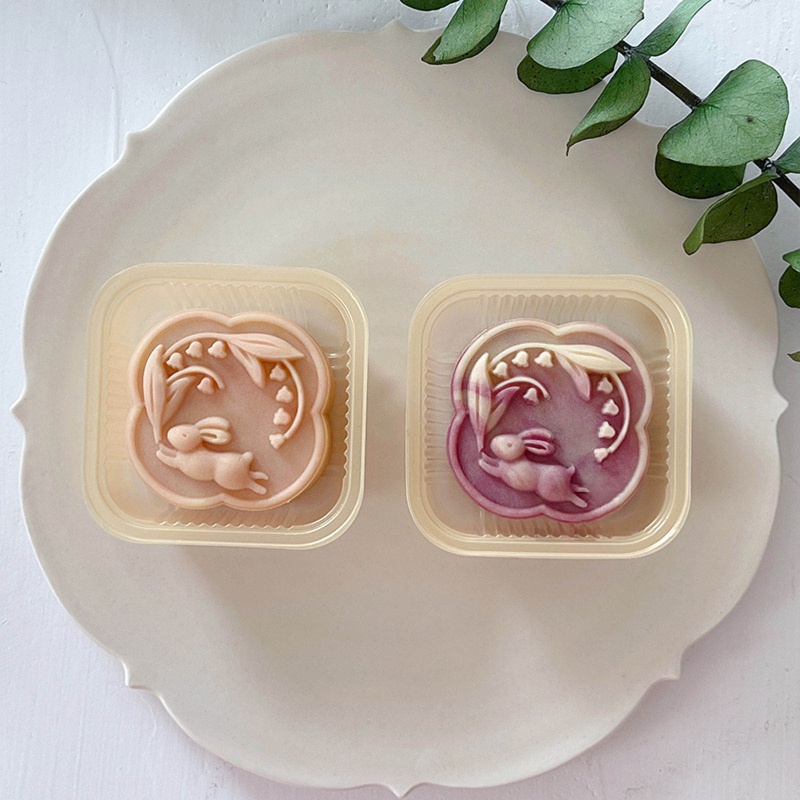 Khuôn Làm Bánh Trung Thu Hình Thỏ Và Hoa